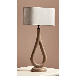 Abajur de mesa cronos em madeira cor caramelo natural, 65 cm (40x20x65 cm)