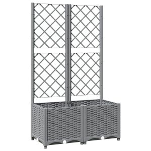 vidaXL jardinera con enrejado pp gris claro 80x40x136 cm