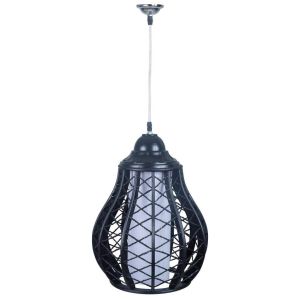 Candeeiro de teto em bambu preto 30,5x30,5x40,6