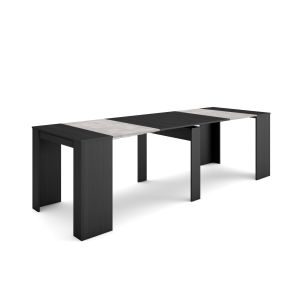 Mesa consola extensível, 58/262x90x77cm, preto rf2634
