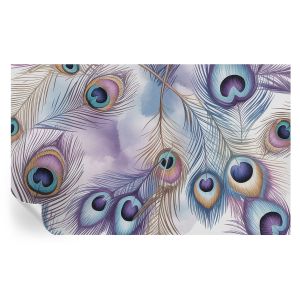 Papel de parede vinílico penas de pavão 416x254 tulup