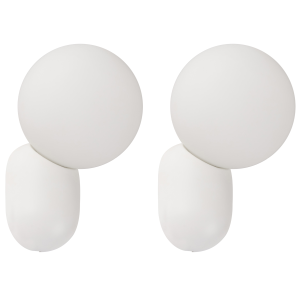 Conjunto de 2 candeeiros de parede helme branco