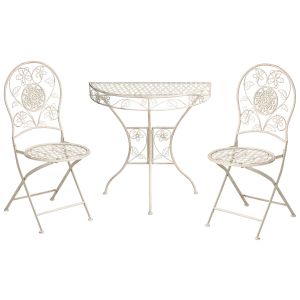 Conjunto bistro yaviza metal creme claro