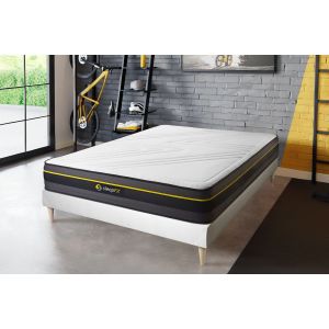 Conjunto de estrado branco + colchão sleepfit active (120x210 cm - espuma v