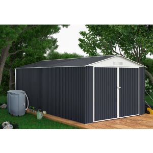 Garagem metálica "houston" - 18,56m² com calha e coletor de água - antracit