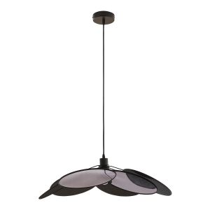 Candeeiro suspenso blackwood aspeto de flor metal/têxtil preto [lux.pro]