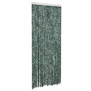 Cortina anti-insetos 100x200 cm chenille verde e branco