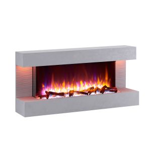 Lareira elétrica BALDERIA Helia - de parede, aquecimento 2000 w - cinzento