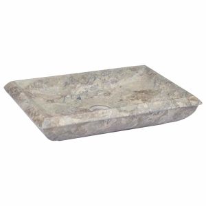 Lavatório vidaxl mármore cinza 50x35x10 cm