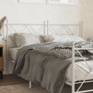 Cabeceira de cama 160 cm metal branco ptob4118