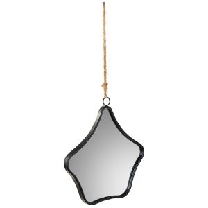 Espelho de metal e corda marrom 37x3x41,5