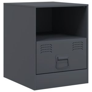 Casa lúmina - mesita de noche gris aço laminado a frio  34,5 x 39 x 44 cm