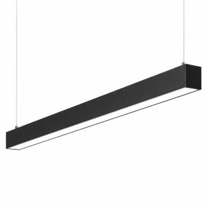 Lampada pendente preta nexus line, 197cm, 66w, luz quente 3000k
