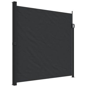 Toldo lateral retrátil 200x600 cm preto