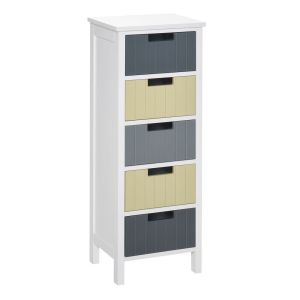 Cómoda de madeira 35x28x90.5 cm mdf multicolor Homcom