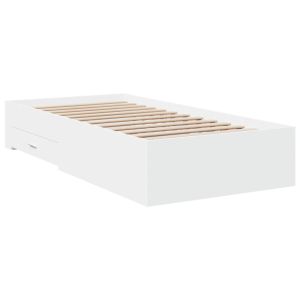 vidaXL cama con cajones madera de ingeniería blanco 100x200 cm