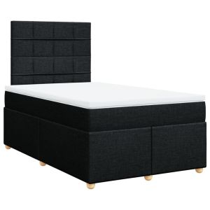 vidaXL cama box spring con colchón tela negro 120x190 cm