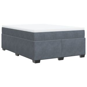 vidaXL cama box spring con colchón terciopelo gris oscuro 160x200 cm