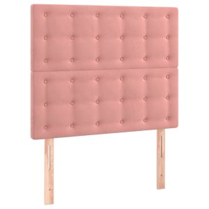 vidaXL cabecero con luces LED terciopelo rosa 80x5x118/128 cm