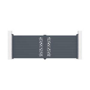 Portão de batente em aluminio 4m sunny 400b140 cinzento