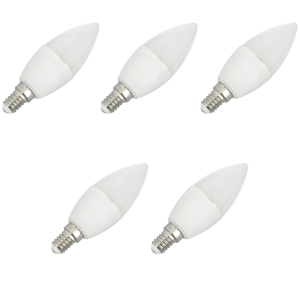Pack x5 lâmpada LED e14, tampa tipo vela, 4w,  (branco neutro 4000k)