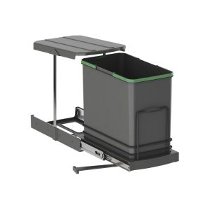Emuca balde do lixo de reciclagem recycle para cozinha, 24 l, fixação