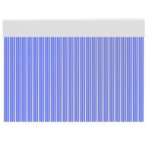 Cortina de porta PVC pastel azul com branco / 100 x 215