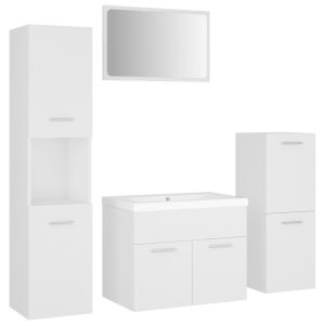 Conjunto de móveis de casa de banho contraplacado branco