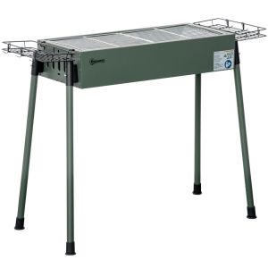 Barbecue a carvão aço inoxidável e metal galvanizado color verde