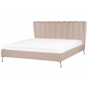 Cama veludo miribel 180 x 200 cm taupe