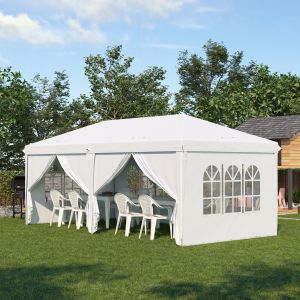 Tenda para festa 585x295x270 cm aço e tecido oxford color blanco Outsunny