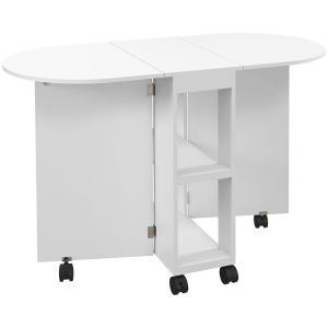Mesa de cozinha dobrável 120x60x77 cm color blanco Homcom, casa - cozinha
