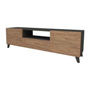 Móvel para tv - design - 140 cm - antracite - efeito carvalho - 3 compartim