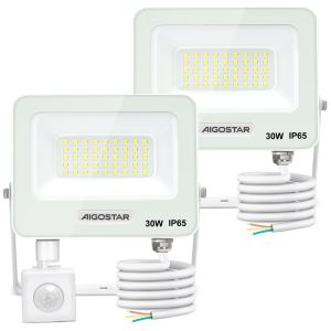 Aigostar holofote LED para exterior 30 w com sensor de movimento pir, 4000k