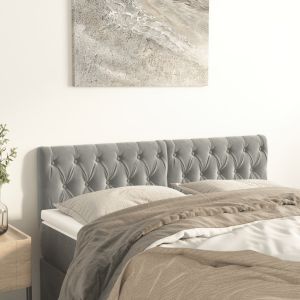 Cabeceira de cama 2 pcs tecido 80x7x78/88 cm cinzento-claro ptob3781