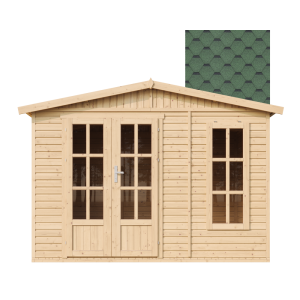 Cobertizo de jardín Timbela m334fb+h334fbgreen, 6 m², con suelo