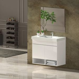 Móvel de banho nebari, lavatório duplo espelho branco 120x45cm