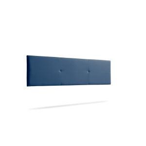 Cabeceira estofada alma pele sintética 190x50x5 cm - azul escuro - moonia