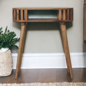 Artisan furniture mesa consola ariella em madeira maciça, castanho