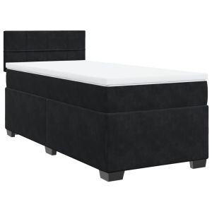 vidaXL cama box spring con colchón terciopelo negro 80x200 cm