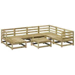 vidaXL juego de sofás de jardín 8 pzas madera de pino impregnada