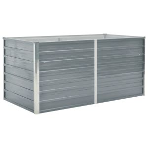 vidaXL jardinera elevada 160x80x77 cm acero galvanizado gris