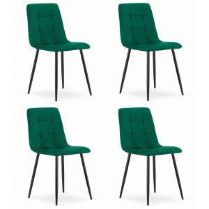 Cadeira valora pyra em veludo verde escuro, design moderno (4 unidades)