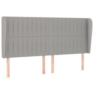 vidaXL cabecero con orejas de tela gris claro 163x23x118/128 cm