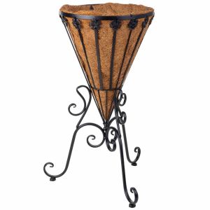Suporte para vasos de flores preto, 42x37x61h cm