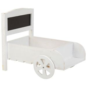 Suporte para carrinho de flores em madeira branca 38x31,5x24