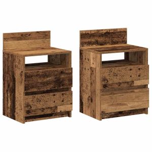 Casa lúmina - set  de 2 mesita de noche madera madeira  40 x 33 x 60 cm