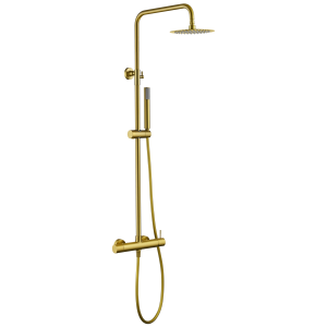Conjunto de duche monocomando genova ouro escovado [ imex® ]