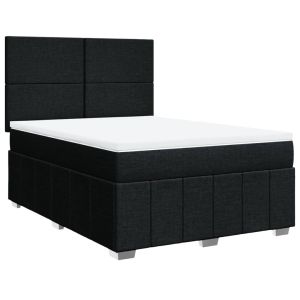 vidaXL cama box spring con colchón tela negro 140x200 cm