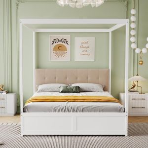 Cama cabana com gavetas 140x200cm estrutura madeira branco
